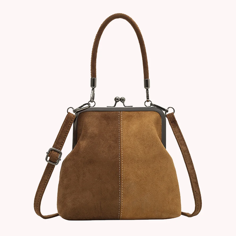 Women Fashionable Shoulder Bag Large Capacity Retro Flannel Handbag Vintage Sling Bag Travel Shopping Work Shoulder Bag