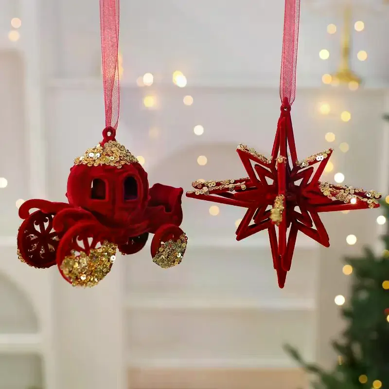 Exquisite Elk & Snowflake Wreath Hanging Pendant for Christmas Tree, Perfect for Home Décor and New Year Gift