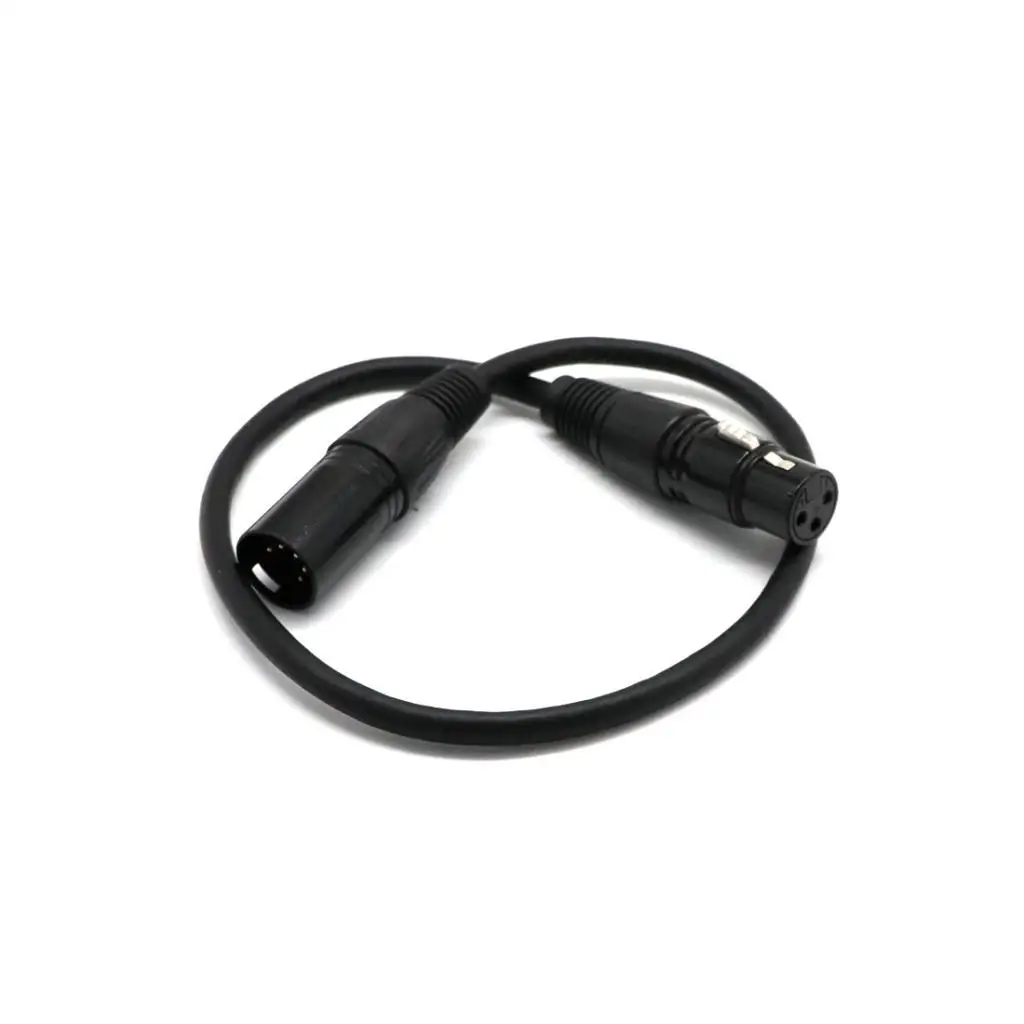 5-Pin DMX Male to 3-Pin XLR Female Cable Converter Wire Connector Adapter