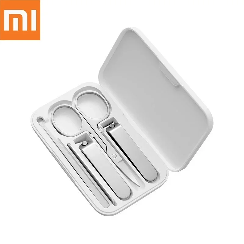 Xiaomi Mijia Stainless Steel Nail Clippers 5Pcs Set Trimmer Pedicure Care Clippers Earpick Nail File Professional Beauty Tools
