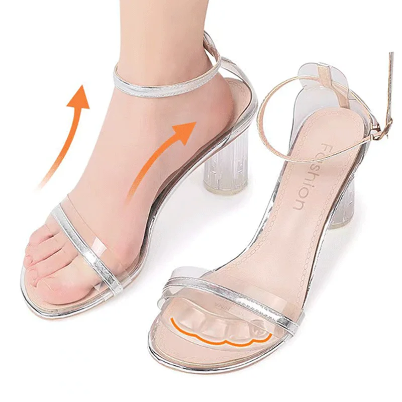 Soft Silicone Pads for Women's Shoes Anti-Slip Forefoot Insert Pad Heel Liner Gel Insoles for Heels Sandals Non-slip Foot