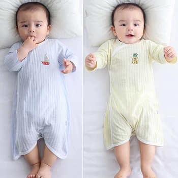 Summer Newborn Baby Homewear Cotton Infant Rompers Soft Baby Bodysuit Breathable Boy Girls Pajamas Baby Clothes 0-18 Months