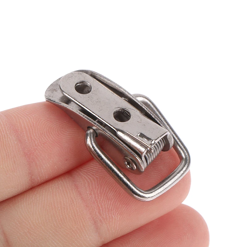 Stainless Steel Cabinet Boxes Spring Loaded Latch Catch Toggle Clamp Hasp Mini Lock 4pcs/2pcs for Chest Box Gift Suitcase Case toggle latches,decorative latches,furniture hardware