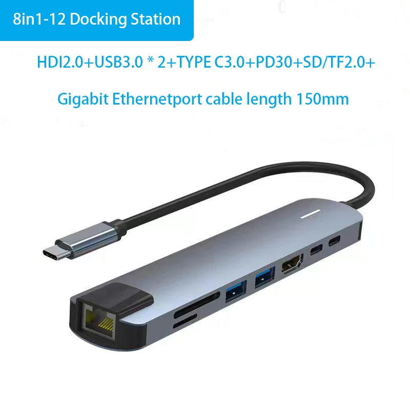 

Dock Typec Laptop USB Splitter Hub HDI Screen Projection Multi Interface Card Reading Network Cable Converter Adapter