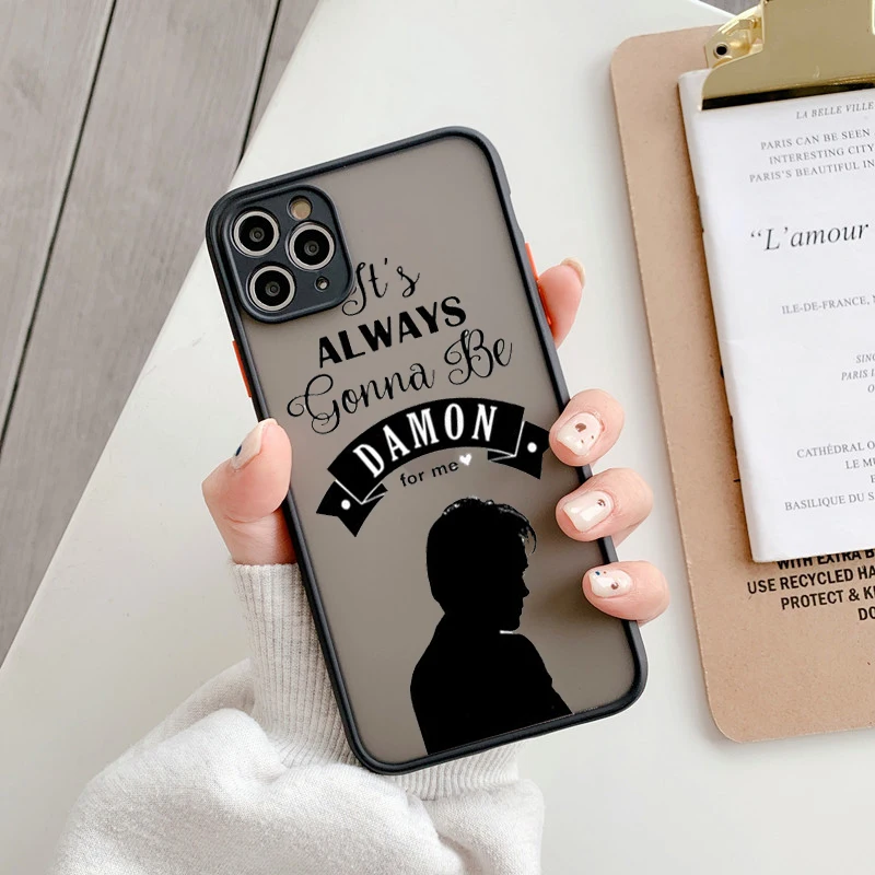 Vampire Diaries Damon Matte Shockproof Phone Case - Stylish & Durable Protector