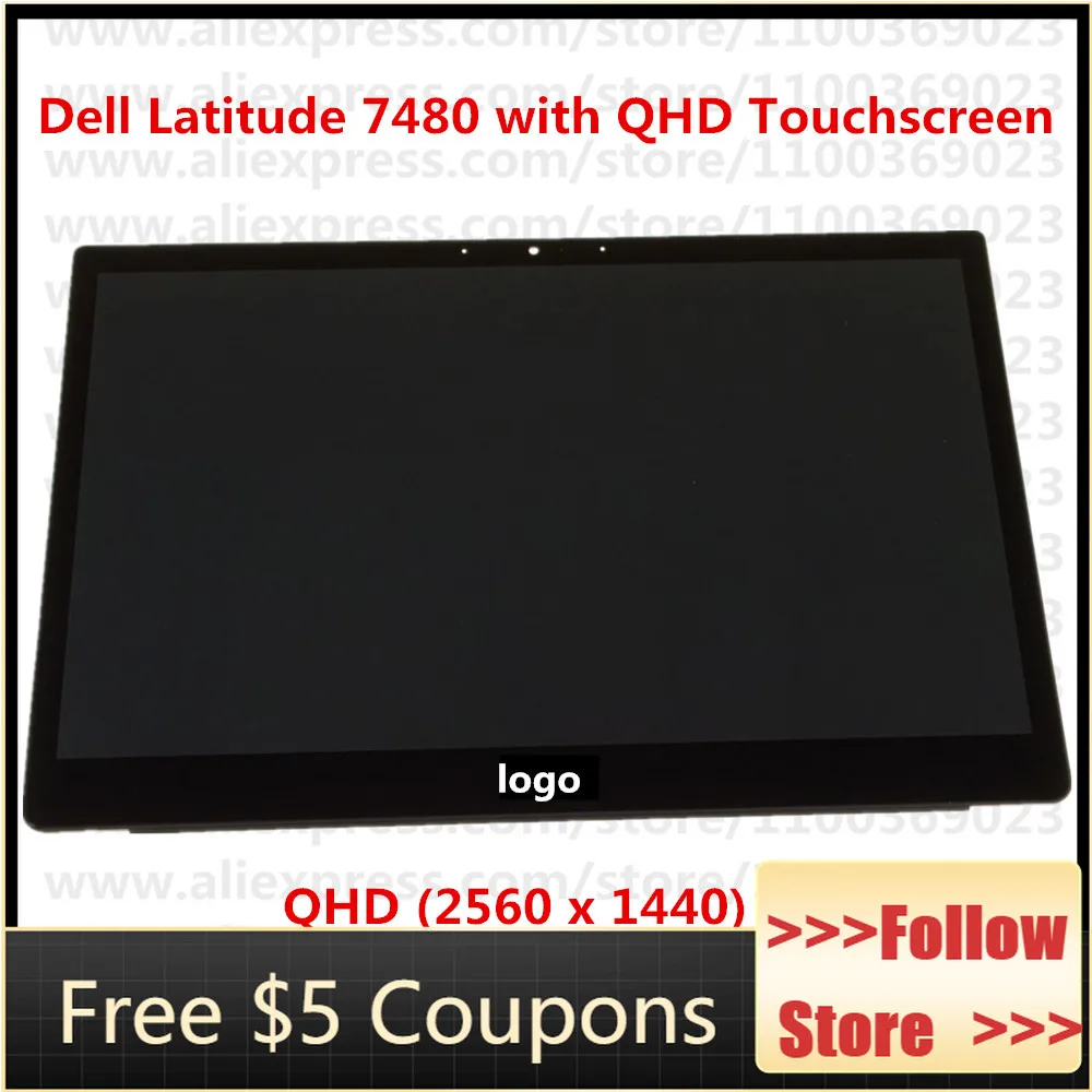 

for Dell Latitude 7480 14" Touchscreen QHD LCD LED Widescreen - Touchscreen - K5NGR 2560 x 1440