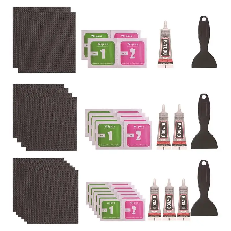 

Waterproof Trampoline Patch Repair Kit 4x4in Glue On Patches Full Set Trampoline Patch Repair Kit With Glue Scraper