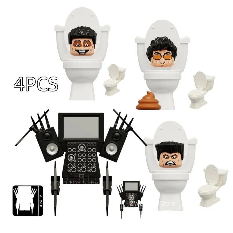 Toilet Man Skibidi Accessories Titan TV Building Blocks Monitor Cameraman Speakman Figures Children's Toy