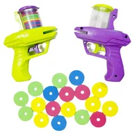 Kids Flying Discs Launcher Toys EVA Soft Bullet Toy Gun Mini Carrot Flying Saucer Shooting Gun Children Outdoor Games Sport Toy 2