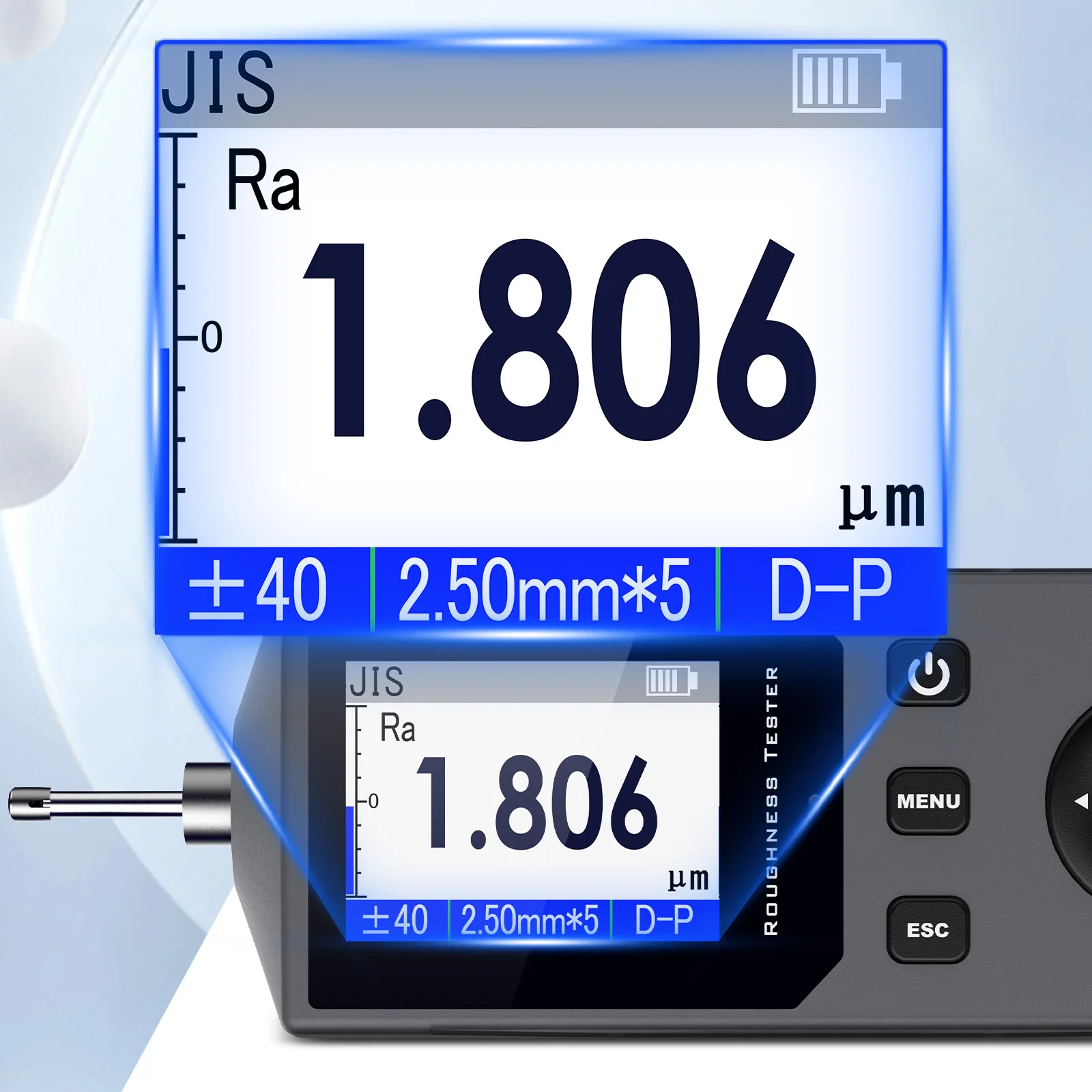 Roughness Meter Ra Rq Rv Rs Etc 12+ Parameters, Digital Surface Roughness Tester