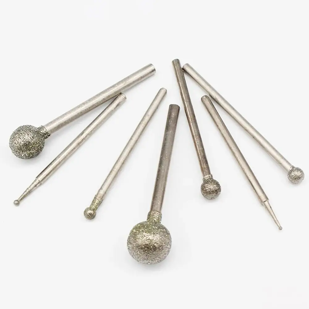 0,5 mm-8mm Diamant Rundgrat Schleif bohrer Schleif kopf 2,35mm Schaft schnitzen Präzisions schnitzwerk zeug elektrische Schleif teile – Detail 25