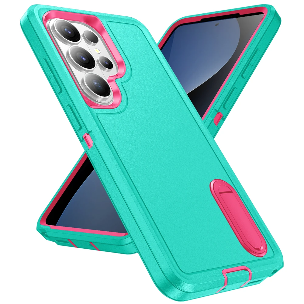 3-in-1 Shockproof Stand Case - Heavy Duty Rugged Hybrid Military Cover