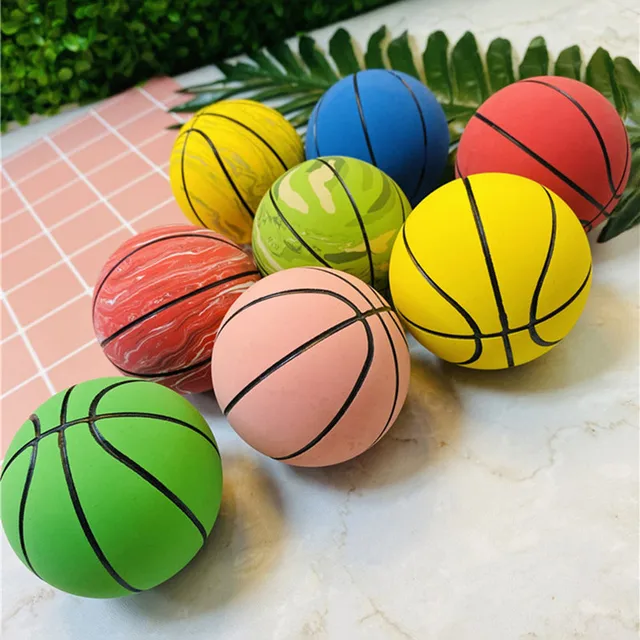 6cm Ultra-high Elastic Mini Rubber Small Basketball Decompression Hollow Elastic Ball Children's Toy MINI Basketball Gift 2