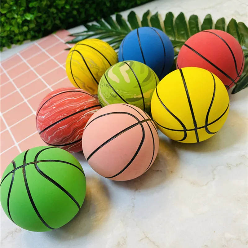 6cm Ultra-high Elastic Mini Rubber Small Basketball Decompression Hollow Elastic Ball Children's Toy MINI Basketball Gift 2