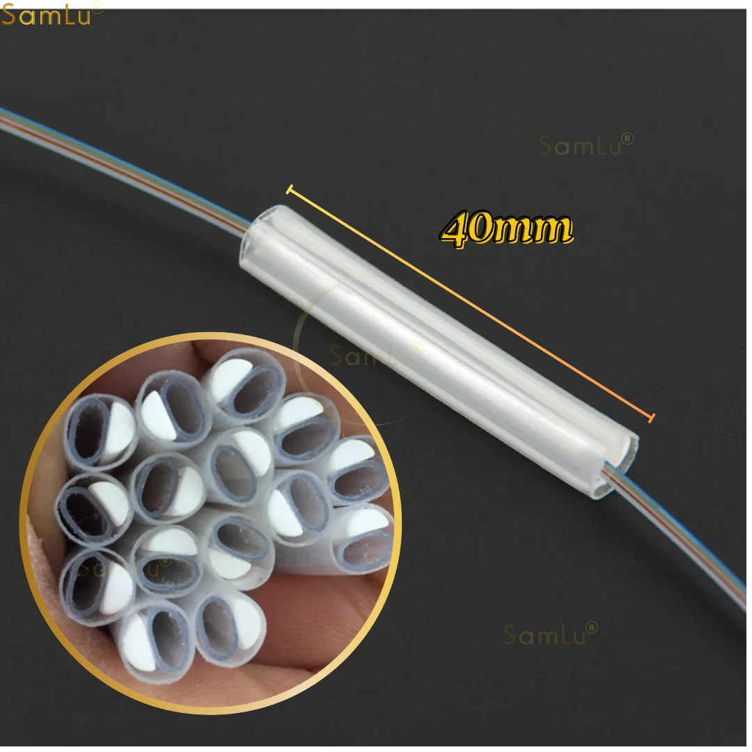 500Pcs Ribbon Mass Fiber Optic Fusion Splice Protection Sleeves 40mm, Heat Shrinkable tube,Clear Up to 12 Fibers