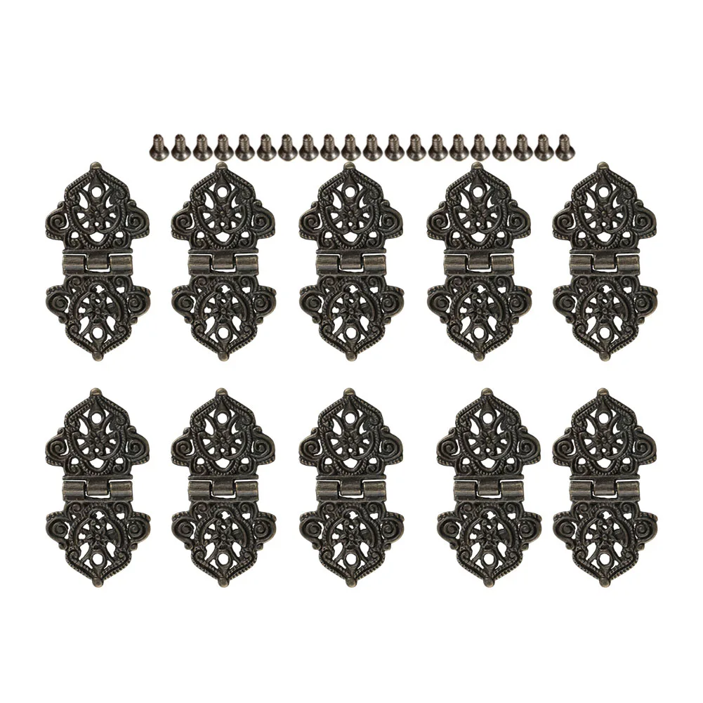 

10PCS Set Antique Printing Zinc Alloy Furniture Wine Box Hinge Wooden Box Hinge Wine Case Decoration Furniture Hinges