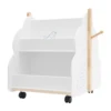 2 Tiers Cloud-shaped Children's White Bookcase with 4 Universal Wheels Easy to Move & Fix 4