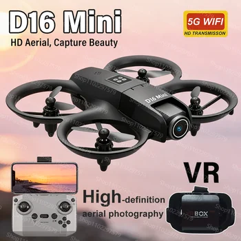 D16 Mini Drone Ritorno Automatico WIFI 8K HD Professionale Doppia Fotocamera Evitamento Ostacoli Flusso Ottico Pieghevole RC Quadcopter Giocattoli Regalo