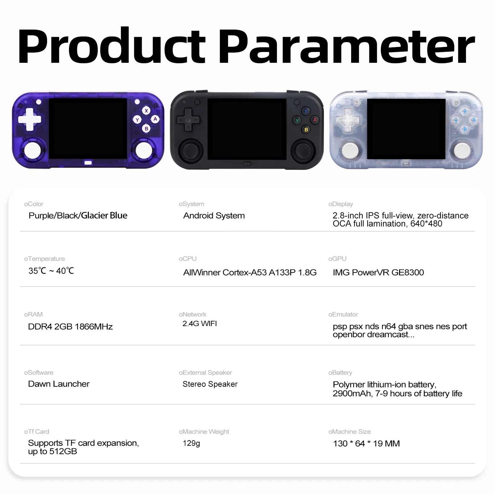 Ampown Mini Zero 28 Dual OS Retro Handheld Emulator 2.8″ OCA IPS — vue 11
