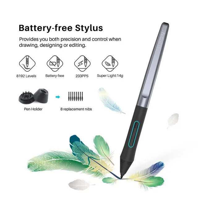 HUION Inspiroy H1060P Graphics Drawing Tablet with 8192 Pressure Sensitivity Battery-Free Stylus and 12 Customized Hot Keys, 10 2