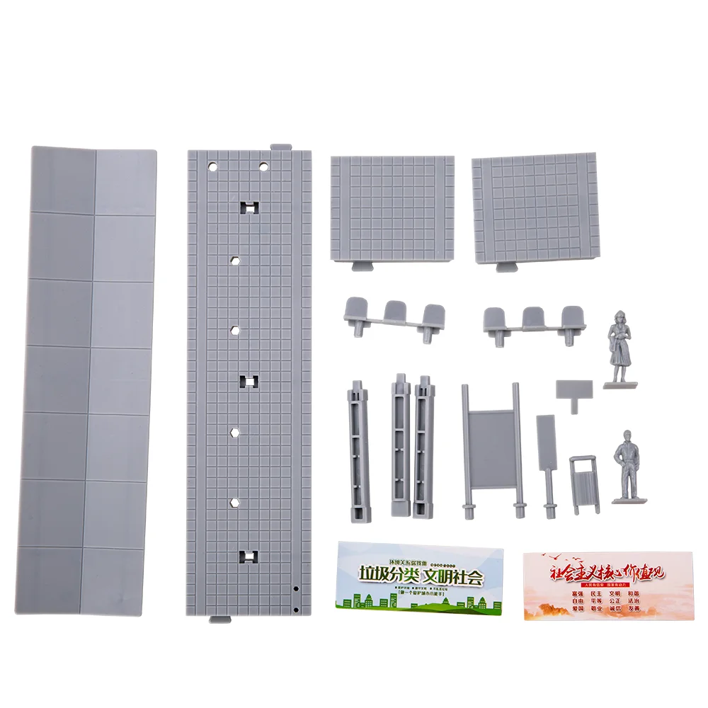 29*5.3*7.2cm Simulation Railway Platform Bus Stop Bus Station DIY Model Making Assembled Plastic Toys Kids' Birthday Gift 1Set 3