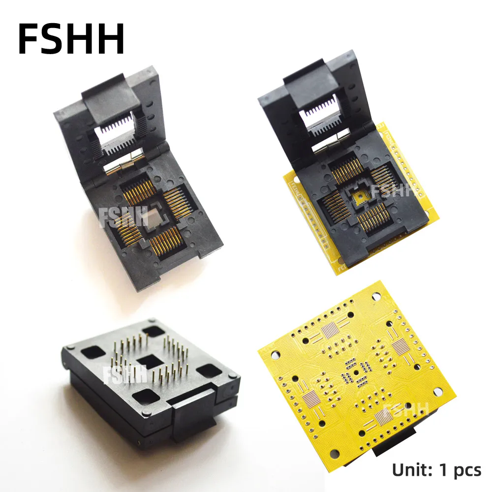 

Clamshell CQFP40 test socket QFP40 ic socket CQFP40 to SIP adapter Pin pitch 1.27mm Chip size 14.5×14.5mm 20x20mm