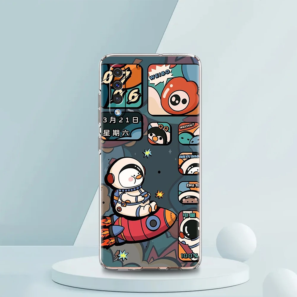 Hello Astronaut Transparent Silicone Phone Case Cover