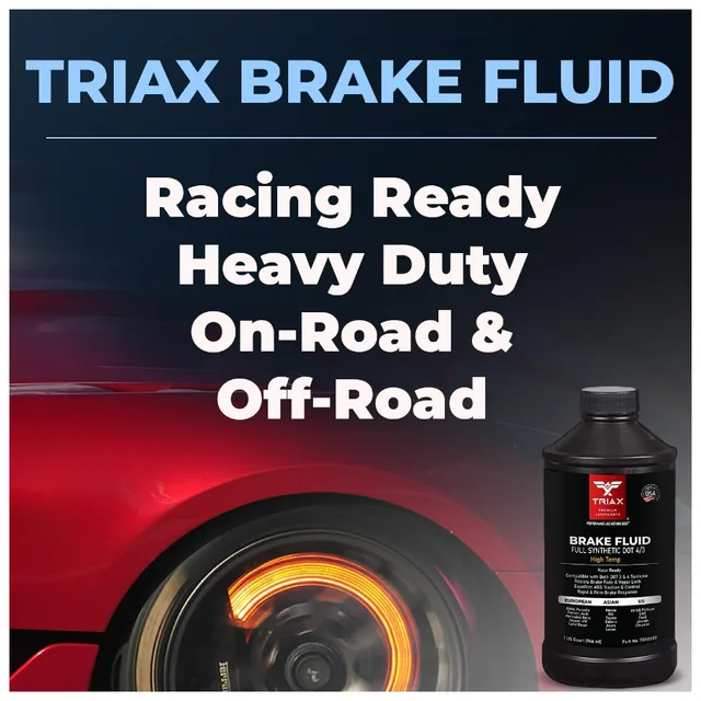 Brake Fluid DOT 3&4 - Full Synthetic, High Temp, Heavy Duty, All-Vehicle, Race Ready - European, Asian, & US Vehicles - Resists 3