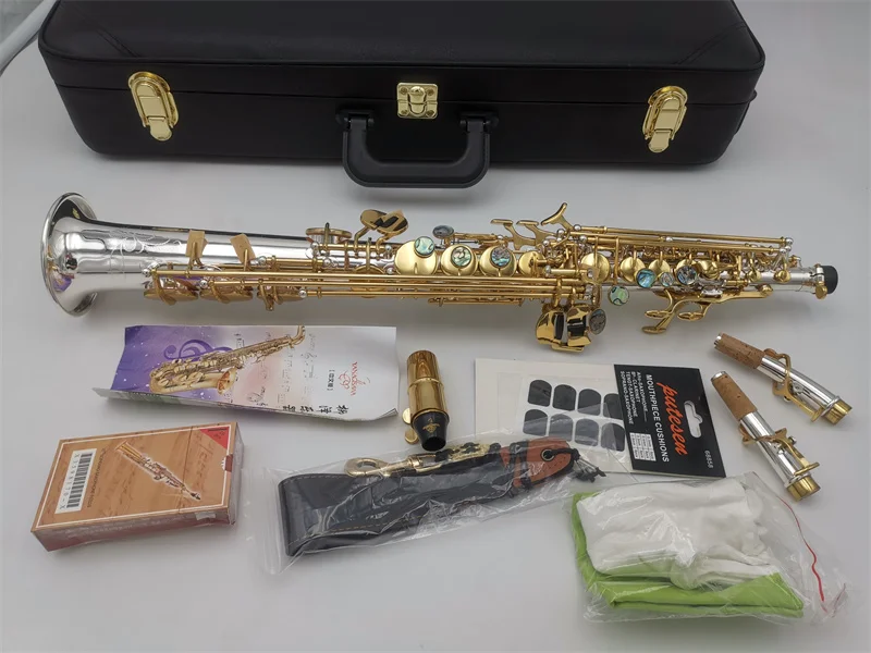 Made in Japan Soprano Saxophone S992 Silvering Gold Key With Case Sax