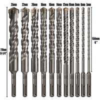 1 pièce Foret SDS Plus 5-25mm pour béton, tête de coupe croisée, double hélice, 210mm, pour marteau électrique, mur, brique, bloc, maçonnerie 4