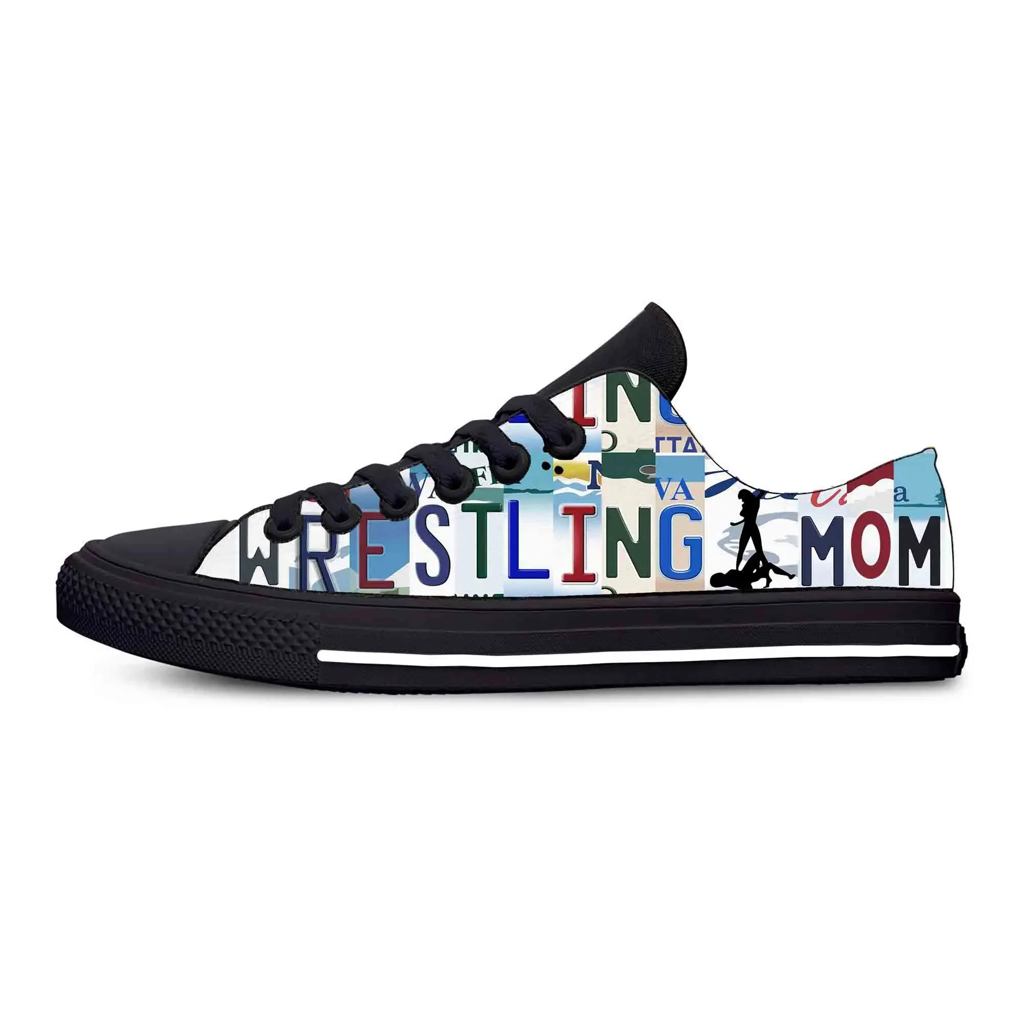 

Женские и мужские низкие кроссовки Wrestling Mom, повседневная обувь для подростков, холщовые беговые кроссовки с 3D принтом, дышащая легкая обувь