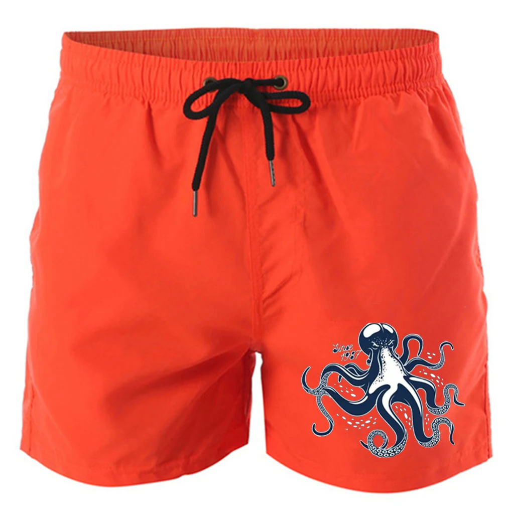 

Men's Swimming Shorts Summer Octopus Pattern Beach Shorts Sexy Swimming Shorts Low Rise Breathable Surfing Quick Drying Shorts