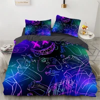 Gamer Bedding Set 2/3PCS - 3D HD Gamepad Printed Duvet Cover set 220x240, Black Quilt Cover for Youth, Holiday Gift & Dorm Decor 1