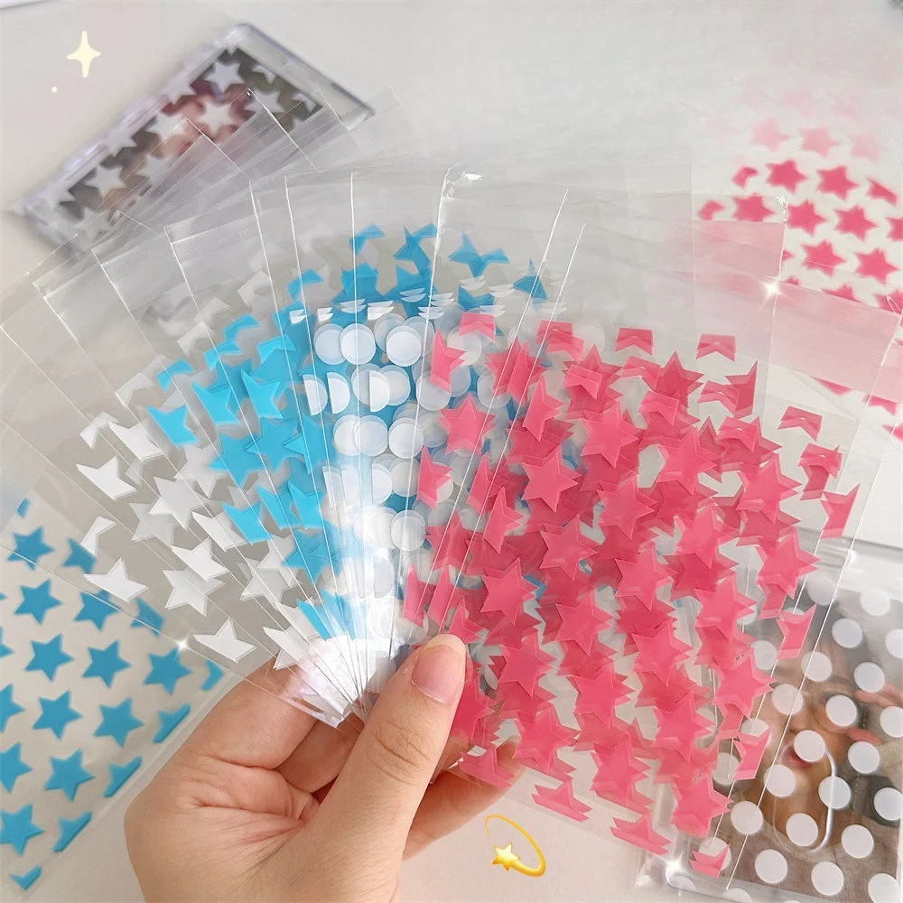 10/50Pcs Packing Opp Plastic Bag Self Adhesive Transparent Star Plastic Bags Beads Jewelry Storage Girl Kpop Card Photo Holder