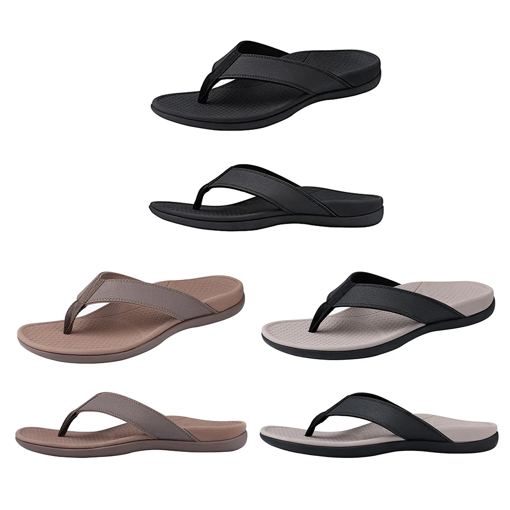 Men Orthopaedic Sandals with Arch Support Supportive Beach Slippers Comfortable Walking Slippers Non Slip for Outdoor Beach