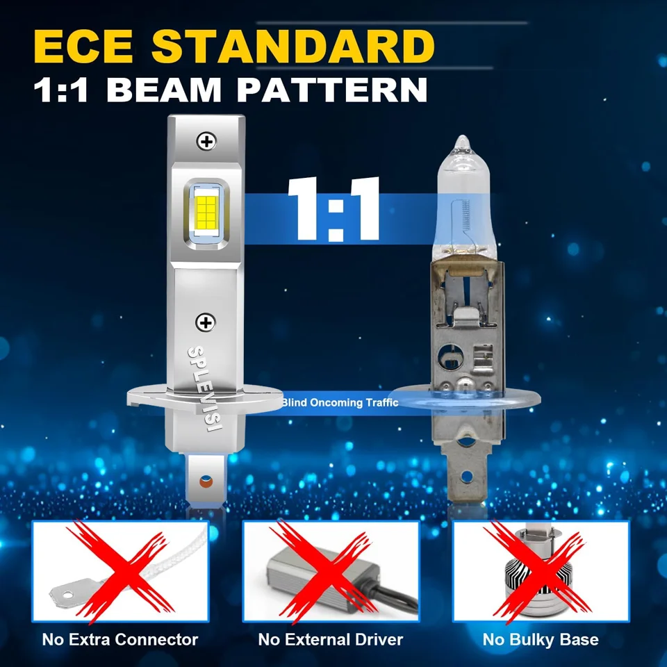 80W H1 CSP LED 안개등 전구 8000LM 6500K 쿨 화이트 재규어 X-타입 2001 2002 2003 2004 2005 2006 2007-2009 교체용