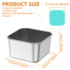 4Pcs 6oz Snack Container Stainless Steel Snack Container Sauce Box with Silicone Lids Leakproof Stackable Food Storage Container 4