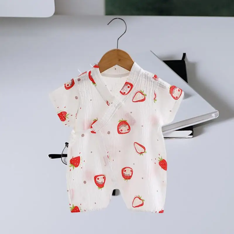 

Summer Baby Romper in Breathable Cotton Gauze, Sleeveless and Boneless Design for Maximum Comfort