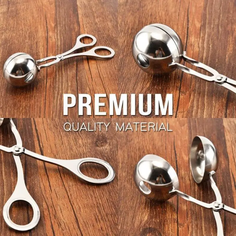 Non-Stick Meatball Maker Mold Kitchen Utensil Spoon Stainless Steel Stuffed Meatball Clip DIY Meat Rice Ball Maker Cooking Tools meatball maker