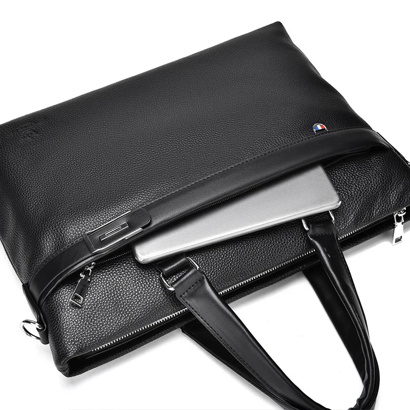 Genuine Top Layer Cowhide Men's Briefcase Large Capacity Document Bag New Computer Bag Shoulder Bag