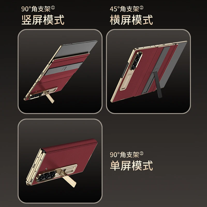 Electroplated Full-Cover Flip Leather Case with Stand and Screen Protector