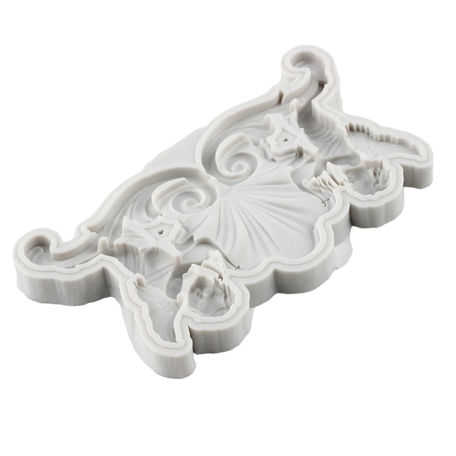 Angel Relief Border Silicone Mold DIY Cupcake Topper Fondant Cake Decorating Tools Candy Resin Clay Chocolate Gumpaste Moulds