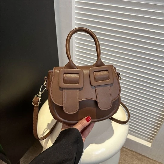 

Модная коричневая круглая сумка-мессенджер для девушек и женщин, дамские сумочки на ремне из искусственной кожи и ПВХ, квадратный тоут для телефона