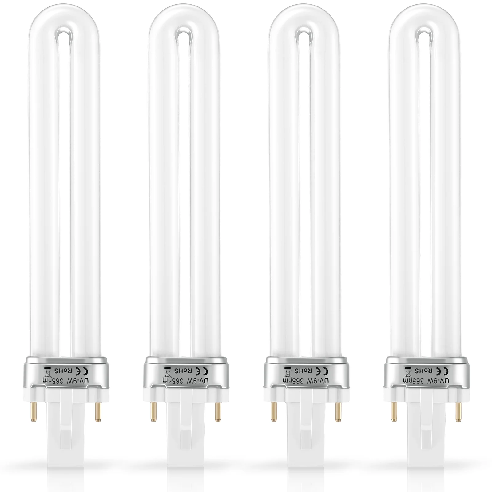 

4 Pcs UV Nail Dryer Light Bulb Replacement Tube Track Bulbs LED Nails 9W U-shaped 365nm Accessories