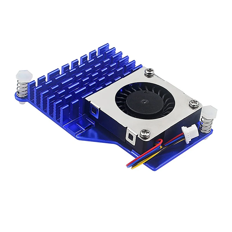 PWM Speed Adjustable Fan 1PC Black Silver Blue Cooling Radiator For Raspberry Pi 5 Active Cooler Aluminum Heatsink