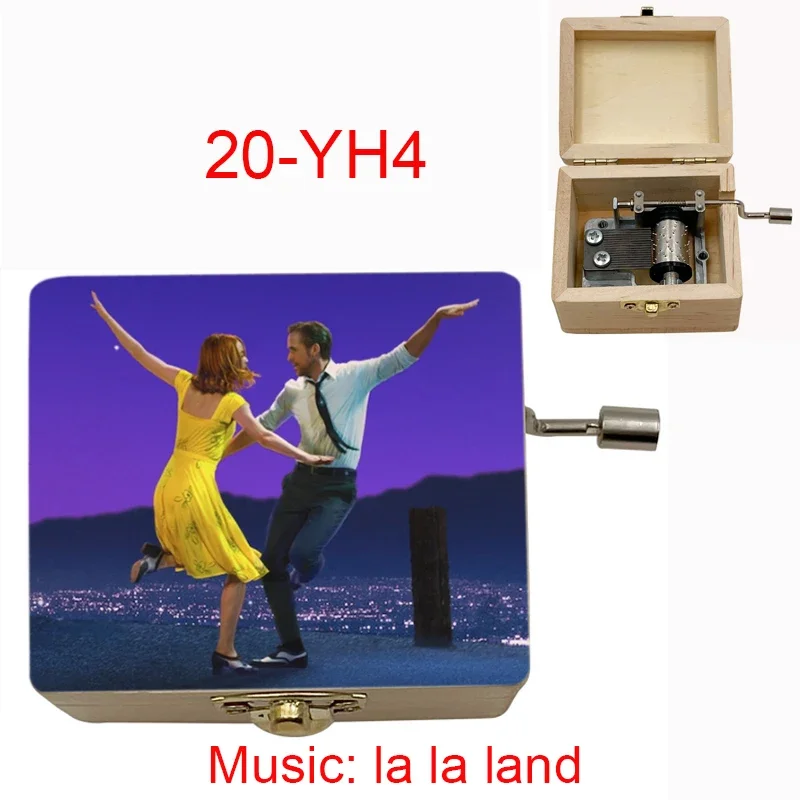 New Printed La La Land Wooden Music Box 18 Tones Accept OEM Text Picture Musical Gifts for Girlfriend Couple Birthday Party 2