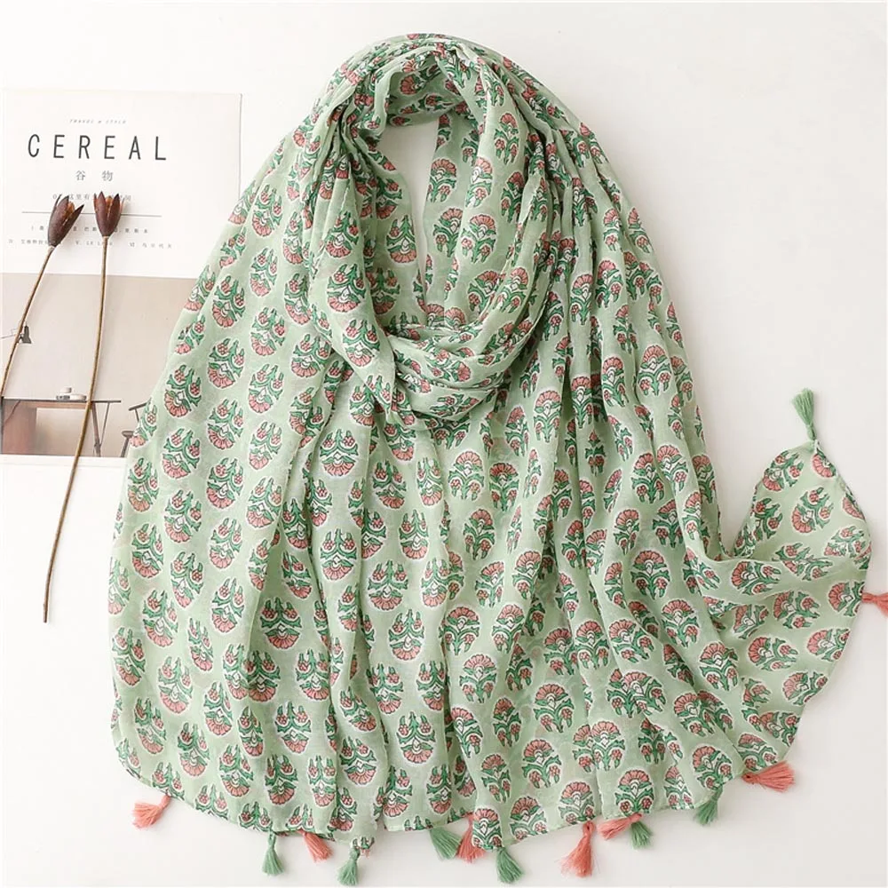 2023-women-small-flower-pattern-tassel-scarf-shawls-long-women-floral-print-head-wrap-hijab-scarves-free-shipping
