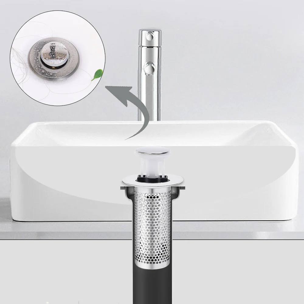 Floor Drain Filter Sink Filter Sink Strainer Kitchen Sink Strainer Kitchen Sink Filter Hair Drain Catcher Stainless Steel for Home Kitchen Bathroom