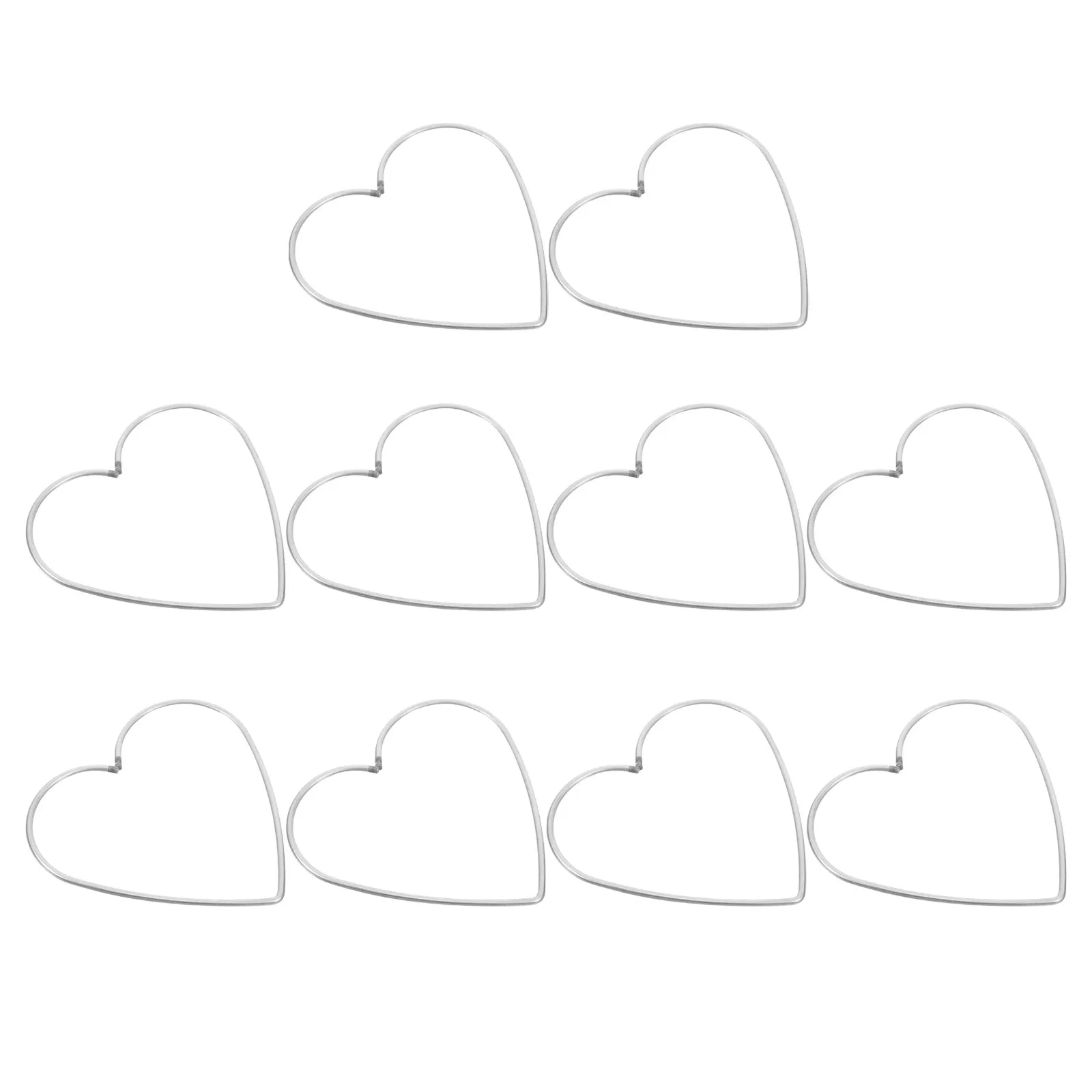 10개 드림캐쳐 철제 링 하트 모양 금속 공예 링 DIY 마크라메 드림캐쳐 용품 와이어 화환 프레임