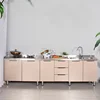 Home Kitchen Furniture Solid Wood Kitchen Cabinets Simple Stove Cabinets Stainless Steel Sink Cabinets Overall Kitchen Cabinet 3